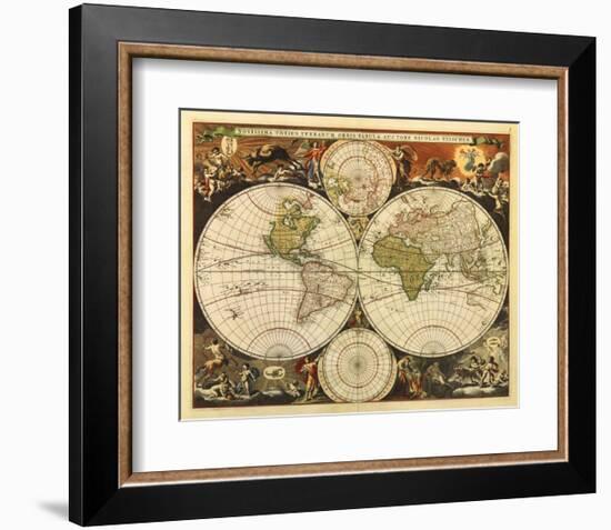 New World Map, 17th Century-Nicholas Visscher-Framed Giclee Print