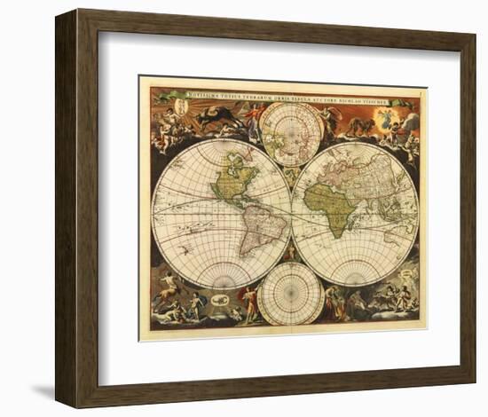 New World Map, 17th Century-Nicholas Visscher-Framed Giclee Print