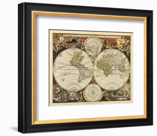 New World Map, 17th Century-Visscher-Framed Art Print