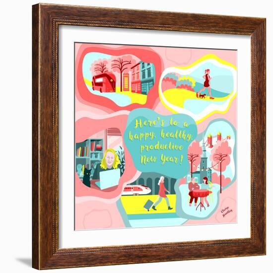 New Year Goals, 2019 (Digital)-Claire Huntley-Framed Giclee Print