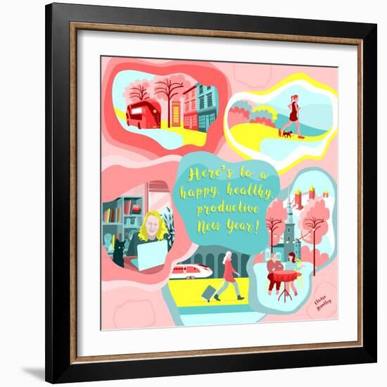 New Year Goals, 2019 (Digital)-Claire Huntley-Framed Giclee Print