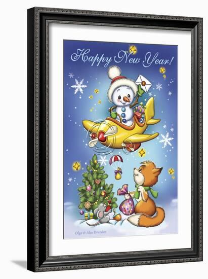 New Year’s Air Mail-Olga And Alexey Drozdov-Framed Giclee Print