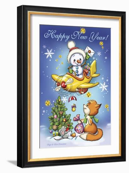 New Year’s Air Mail-Olga And Alexey Drozdov-Framed Giclee Print