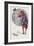 New Year's Card with a Girl and a Snowman (Colour Litho)-Xavier Sager-Framed Giclee Print