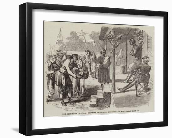 New Year's Day in India, Servants Bringing in Presents-null-Framed Giclee Print