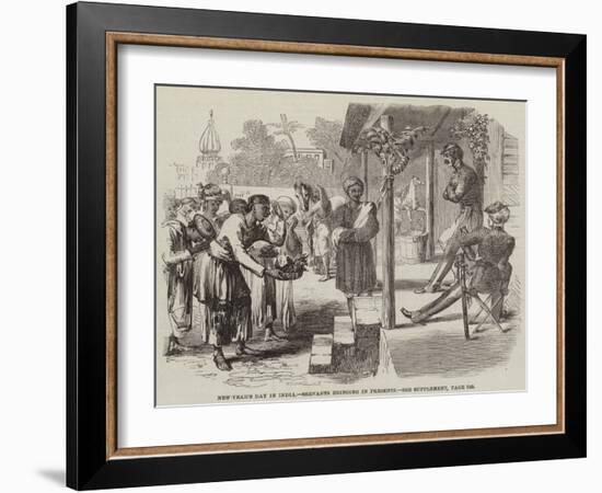 New Year's Day in India, Servants Bringing in Presents-null-Framed Giclee Print