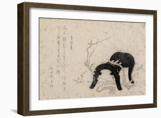 New Year's Day of the Year of Horse, Early 19th Century-Katsushika Hokusai-Framed Giclee Print