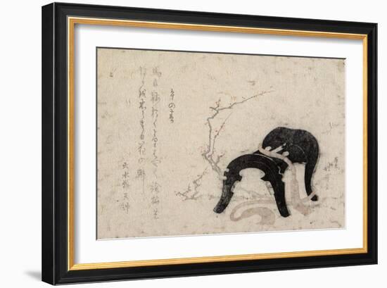 New Year's Day of the Year of Horse, Early 19th Century-Katsushika Hokusai-Framed Giclee Print