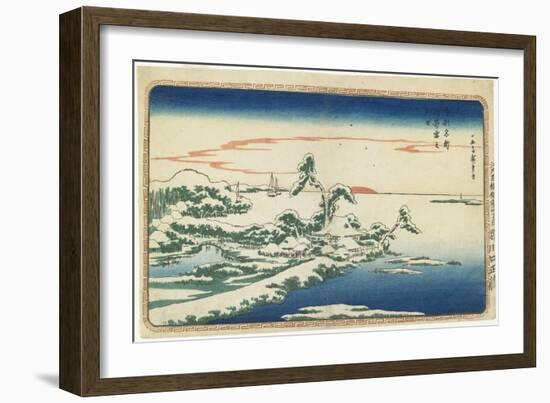 New Year's Day Sunrise at Susaki in Snow, C. 1831-Utagawa Hiroshige-Framed Giclee Print