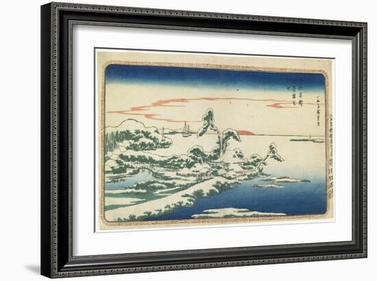 New Year's Day Sunrise at Susaki in Snow, C. 1831-Utagawa Hiroshige-Framed Giclee Print