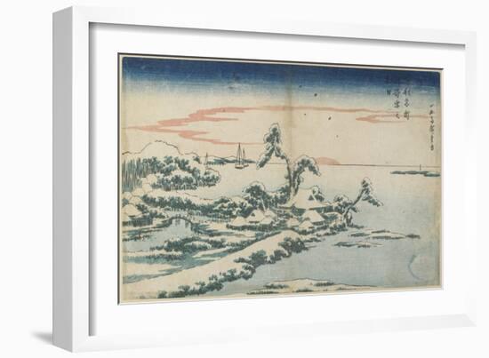 New Year's Day Sunrise at Susaki in Snow, Mid 19th Century-Utagawa Hiroshige-Framed Giclee Print