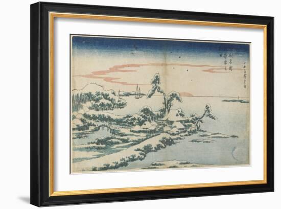 New Year's Day Sunrise at Susaki in Snow, Mid 19th Century-Utagawa Hiroshige-Framed Giclee Print