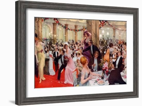 New Year's Eve Festivities at the Savoy-English School-Framed Giclee Print