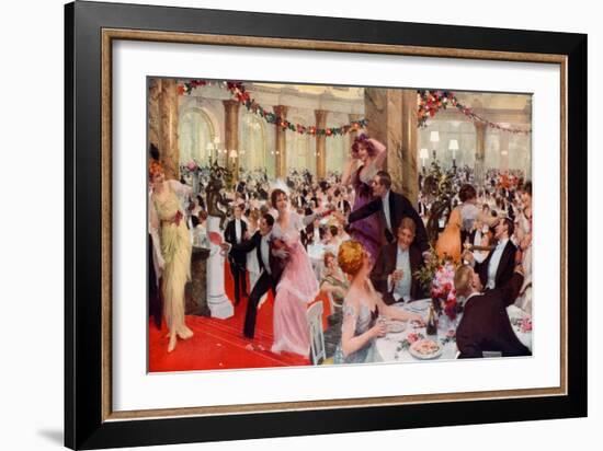 New Year's Eve Festivities at the Savoy-English School-Framed Giclee Print