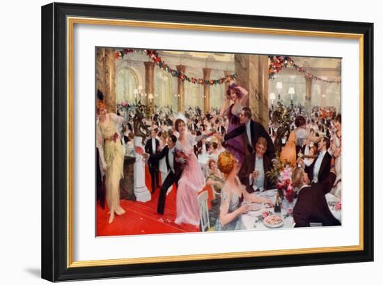 New Year's Eve Festivities at the Savoy-English School-Framed Giclee Print