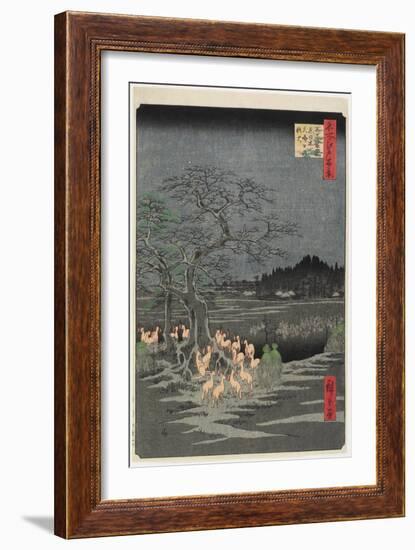 New Year's Eve Foxfires at Nettle Tree, Oji, September 1857-Utagawa Hiroshige-Framed Giclee Print