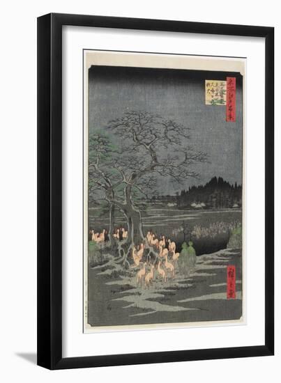 New Year's Eve Foxfires at Nettle Tree, Oji, September 1857-Utagawa Hiroshige-Framed Giclee Print