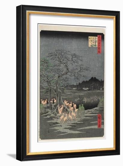 New Year's Eve Foxfires at Nettle Tree, Oji, September 1857-Utagawa Hiroshige-Framed Giclee Print