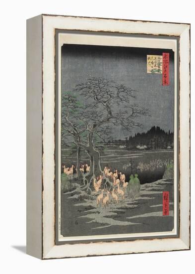 New Year's Eve Foxfires at Nettle Tree, Oji, September 1857-Utagawa Hiroshige-Framed Premier Image Canvas