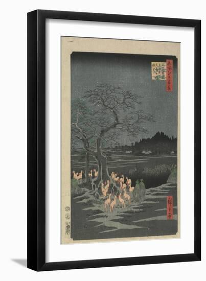 New Year's Eve Foxfires at the Hackberry Tree in O_Ji, 1857-Utagawa Hiroshige-Framed Giclee Print