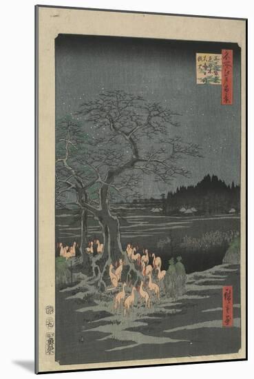 New Year's Eve Foxfires at the Hackberry Tree in O_Ji, 1857-Utagawa Hiroshige-Mounted Giclee Print