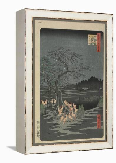 New Year's Eve Foxfires at the Hackberry Tree in O_Ji, 1857-Utagawa Hiroshige-Framed Premier Image Canvas