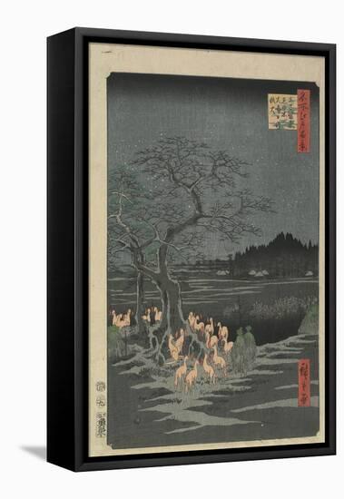 New Year's Eve Foxfires at the Hackberry Tree in O_Ji, 1857-Utagawa Hiroshige-Framed Premier Image Canvas