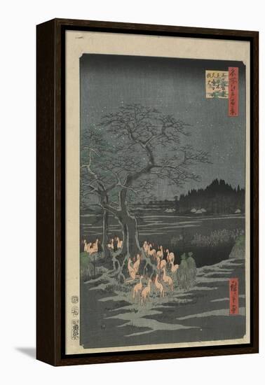 New Year's Eve Foxfires at the Hackberry Tree in O_Ji, 1857-Utagawa Hiroshige-Framed Premier Image Canvas