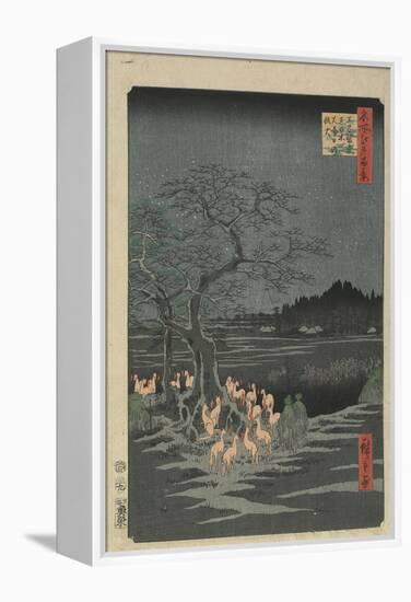 New Year's Eve Foxfires at the Hackberry Tree in O_Ji, 1857-Utagawa Hiroshige-Framed Premier Image Canvas