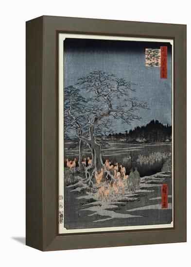 New Year's Eve Foxfires at the Nettle Tree, Oji', from the Series, 'One Hundred Famous Views of Edo-Utagawa Hiroshige-Framed Premier Image Canvas