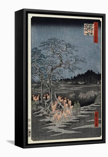 New Year's Eve Foxfires at the Nettle Tree, Oji', from the Series, 'One Hundred Famous Views of Edo-Utagawa Hiroshige-Framed Premier Image Canvas