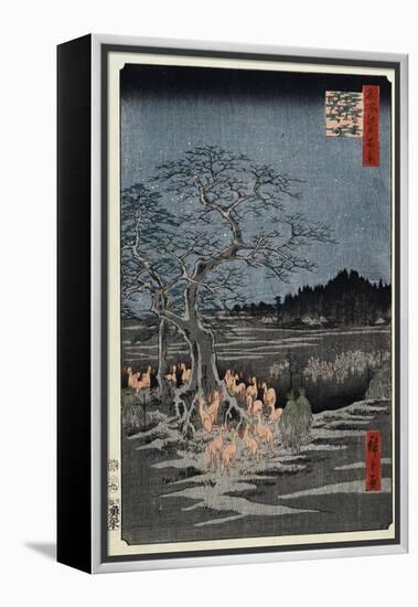 New Year's Eve Foxfires at the Nettle Tree, Oji', from the Series, 'One Hundred Famous Views of Edo-Utagawa Hiroshige-Framed Premier Image Canvas