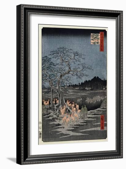 New Year's Eve Foxfires at the Nettle Tree, Oji', from the Series, 'One Hundred Famous Views of Edo-Utagawa Hiroshige-Framed Giclee Print