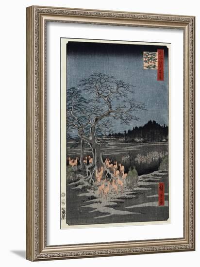 New Year's Eve Foxfires at the Nettle Tree, Oji', from the Series, 'One Hundred Famous Views of Edo-Hashiguchi Goyo-Framed Giclee Print