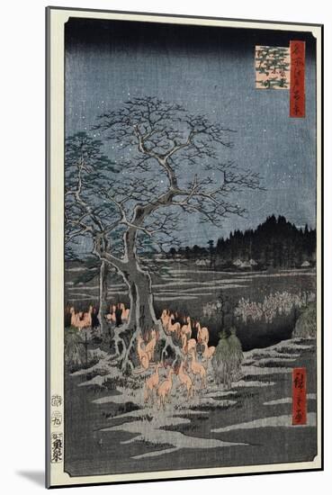 New Year's Eve Foxfires at the Nettle Tree, Oji', from the Series, 'One Hundred Famous Views of Edo-Hashiguchi Goyo-Mounted Giclee Print