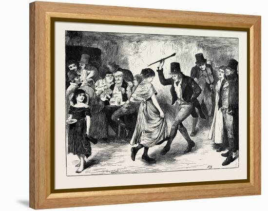 New Year's Eve in Ireland, 1870-null-Framed Premier Image Canvas