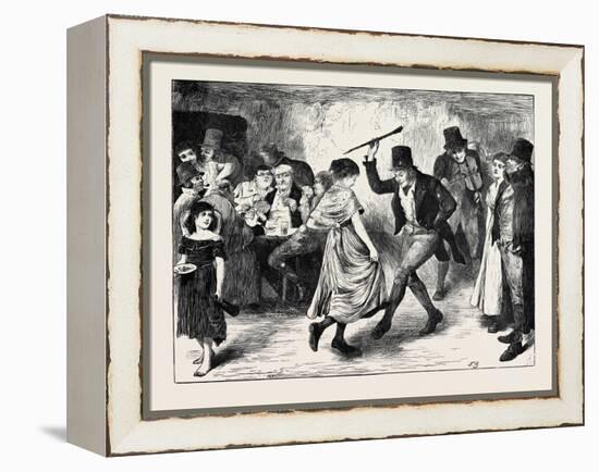 New Year's Eve in Ireland, 1870-null-Framed Premier Image Canvas