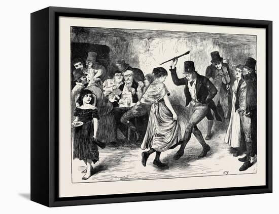 New Year's Eve in Ireland, 1870-null-Framed Premier Image Canvas