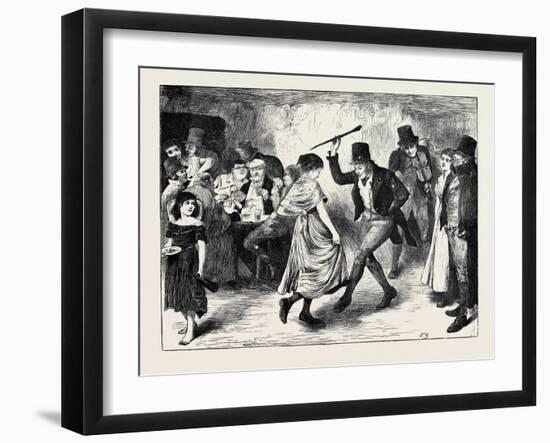 New Year's Eve in Ireland, 1870-null-Framed Giclee Print