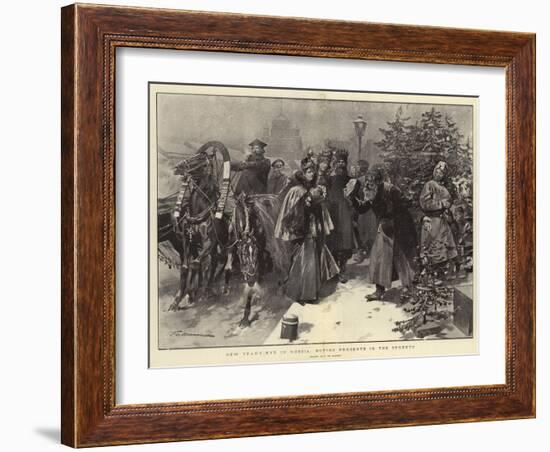 New Year's Eve in Russia, Buying Presents in the Streets-Frederic De Haenen-Framed Giclee Print