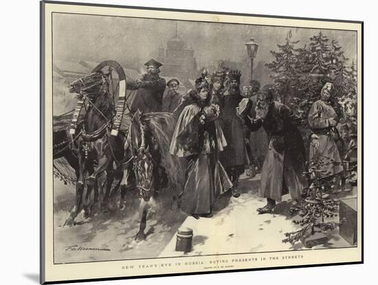 New Year's Eve in Russia, Buying Presents in the Streets-Frederic De Haenen-Mounted Giclee Print