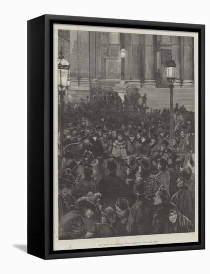 New Year's Eve Outside St Paul's Cathedral, Auld Lang Syne-Amedee Forestier-Framed Premier Image Canvas