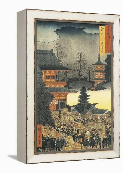 New Year's Eve Party in Asakusa, in the City of Edo, by Ando Hiroshige-Ando Hiroshige-Framed Premier Image Canvas