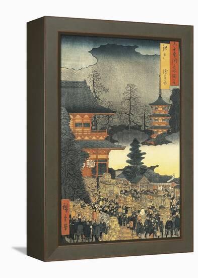 New Year's Eve Party in Asakusa, in the City of Edo, by Ando Hiroshige-Ando Hiroshige-Framed Premier Image Canvas