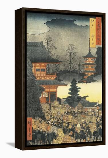 New Year's Eve Party in Asakusa, in the City of Edo, by Ando Hiroshige-Ando Hiroshige-Framed Premier Image Canvas