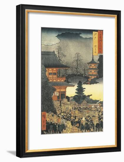 New Year's Eve Party in Asakusa, in the City of Edo, by Ando Hiroshige-Ando Hiroshige-Framed Premium Giclee Print