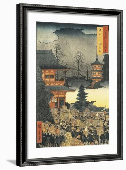 New Year's Eve Party in Asakusa, in the City of Edo, by Ando Hiroshige-Ando Hiroshige-Framed Giclee Print