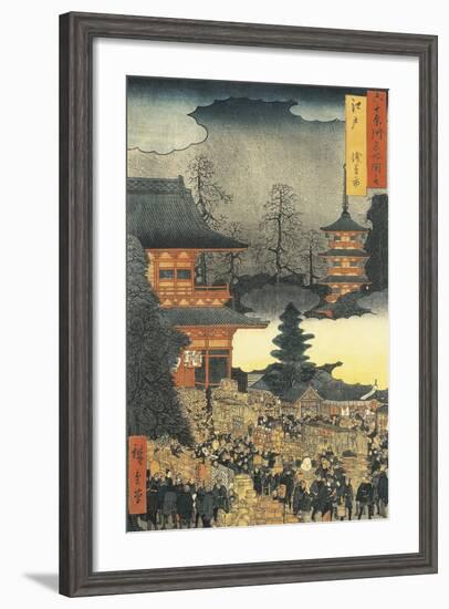 New Year's Eve Party in Asakusa, in the City of Edo, by Ando Hiroshige-Ando Hiroshige-Framed Giclee Print