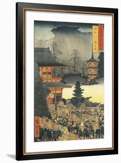 New Year's Eve Party in Asakusa, in the City of Edo, by Ando Hiroshige-Ando Hiroshige-Framed Giclee Print