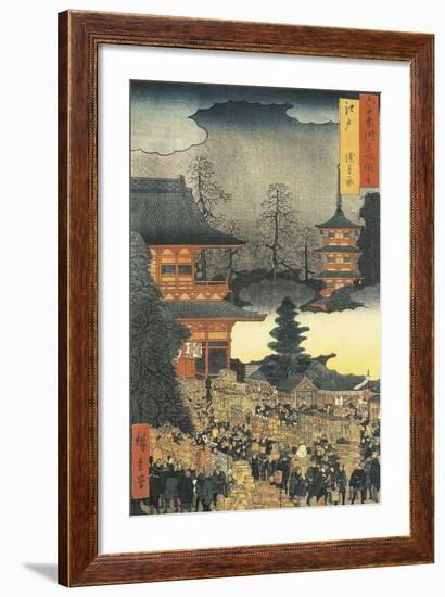 New Year's Eve Party in Asakusa, in the City of Edo, by Ando Hiroshige-Ando Hiroshige-Framed Giclee Print